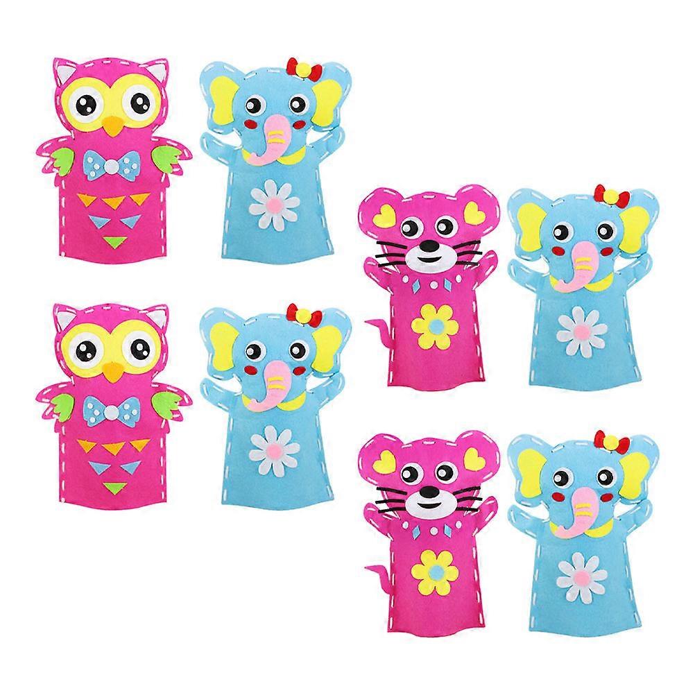 Animal Shaped DIY Hand Puppet Kits – 8 Sets, Safe Non Woven Material, Enhances Creativity, Parent Child Interaction, Craft Activity for Kids