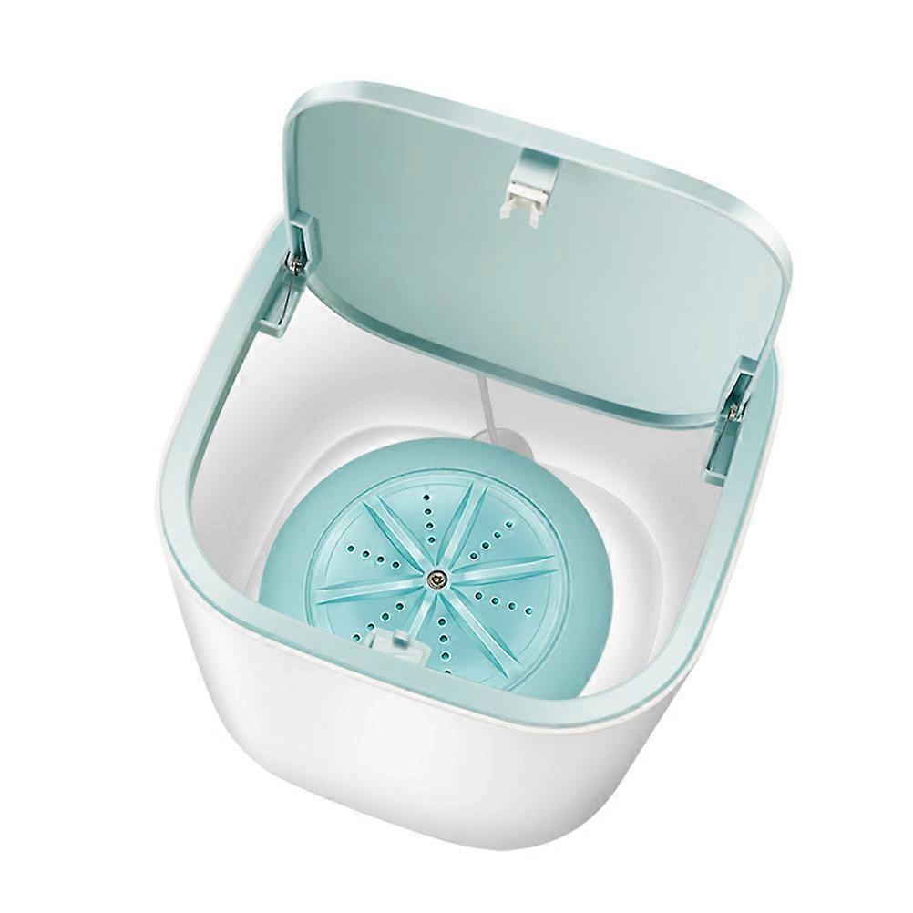 Portable Mini Washing Machine For Household Appliances In Blue Color Featuring High-frequency Vibration Cleaning 1Pcs