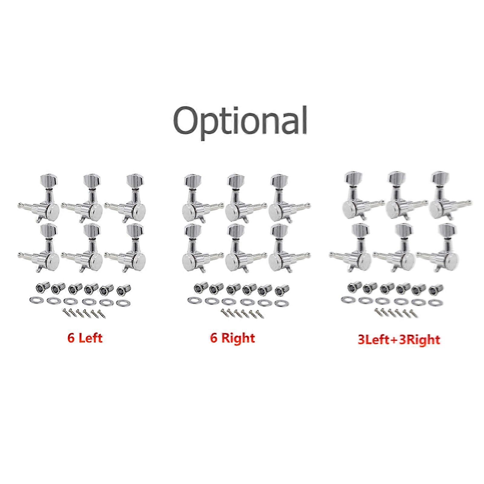 6 Right Inline Electric Guitar Tuning Peg Sealed Locking Tuners Chrome Plated Guitar Tuning Keys Machine Heads 1 : 18 Compatible with  Electric Guita