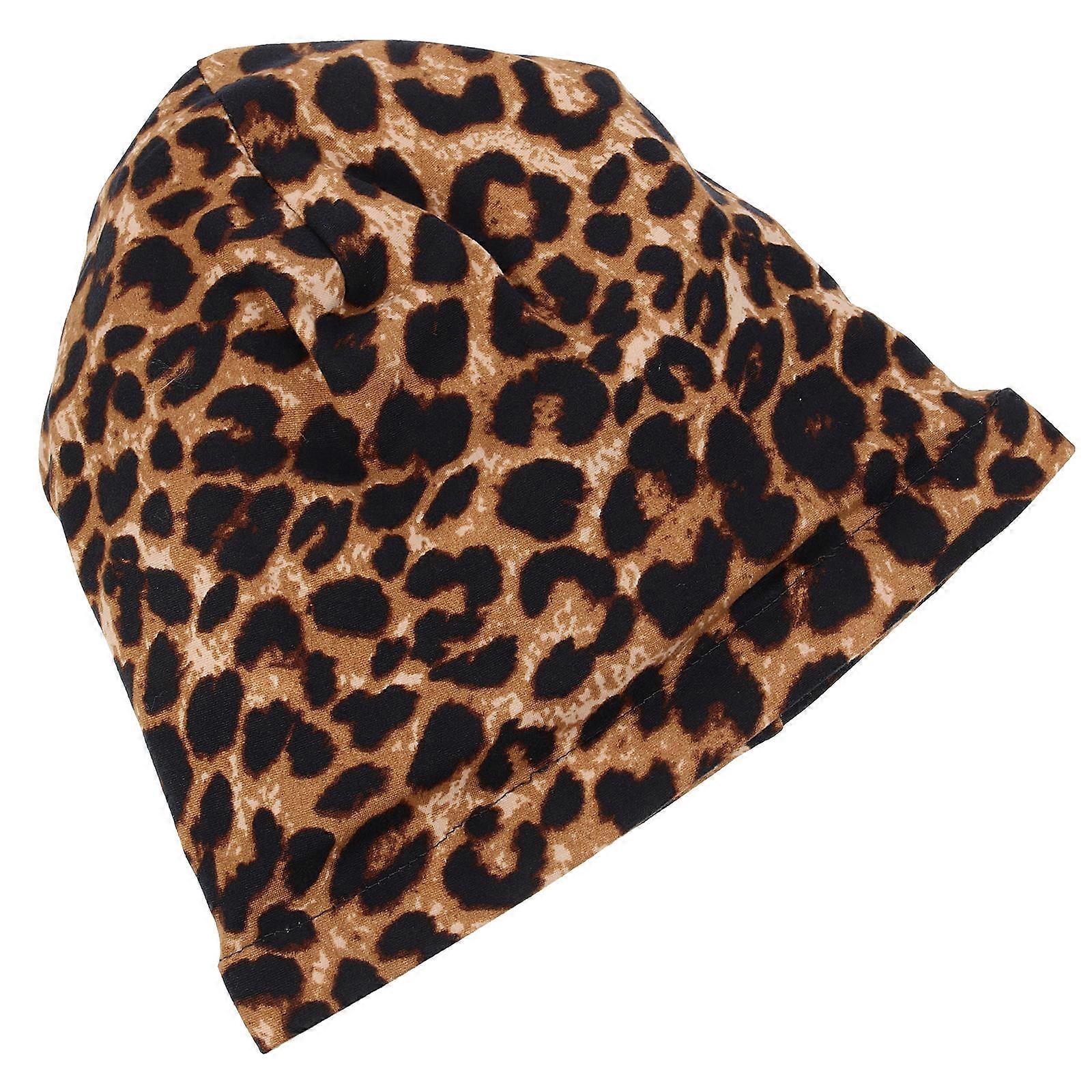 Leopard Print Women Sleep Bonnet for Home Use Cloth Comfortable Essential Hair Accessory 7 Sizes Available