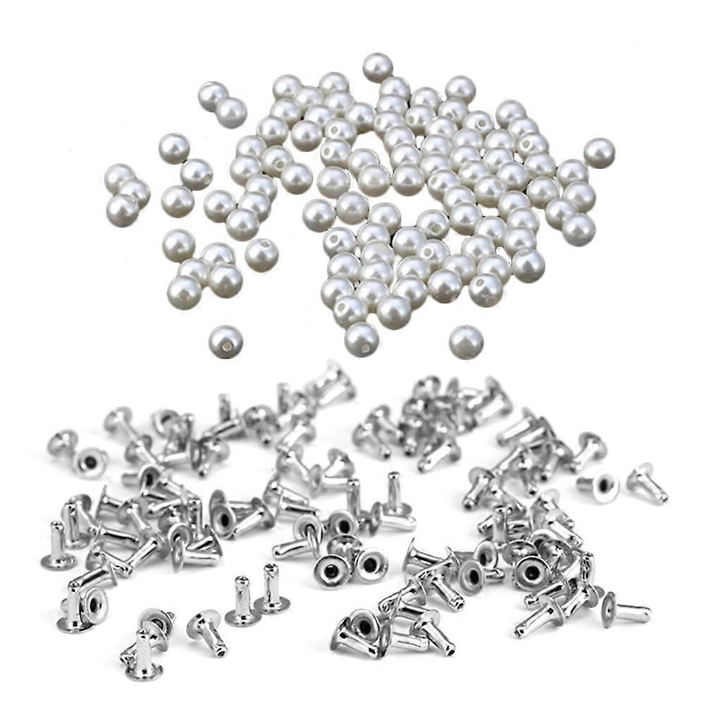 100 Pcs Round Rivets Studs For Craft Decoration Suitable For Any Occasion 8mm