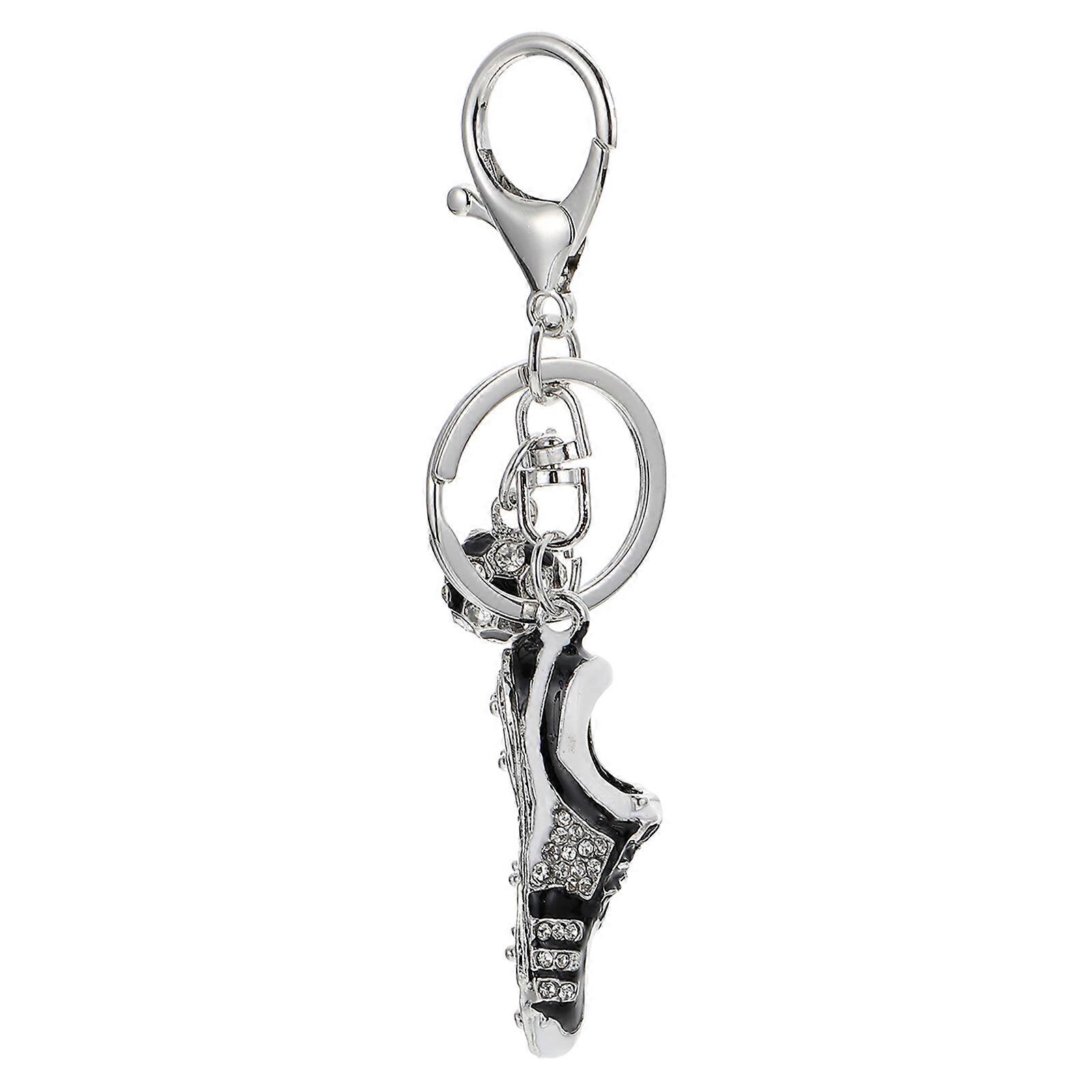 Simple Design Soccer Pendant Key Hanging Decoration For Daily Use In Silver Zinc Alloy 1Set