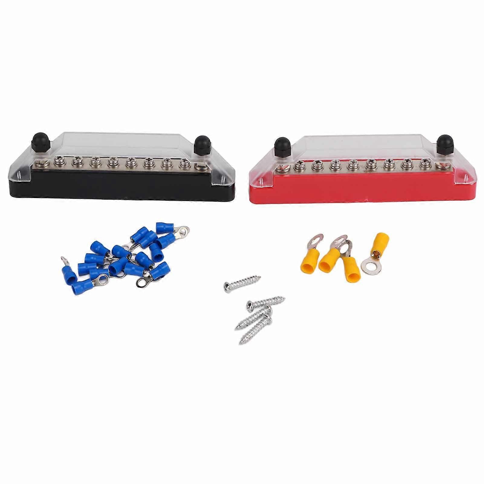 Power Distribution Block 48V 150A Bus Bar 10 Terminal M6x2 M4x8