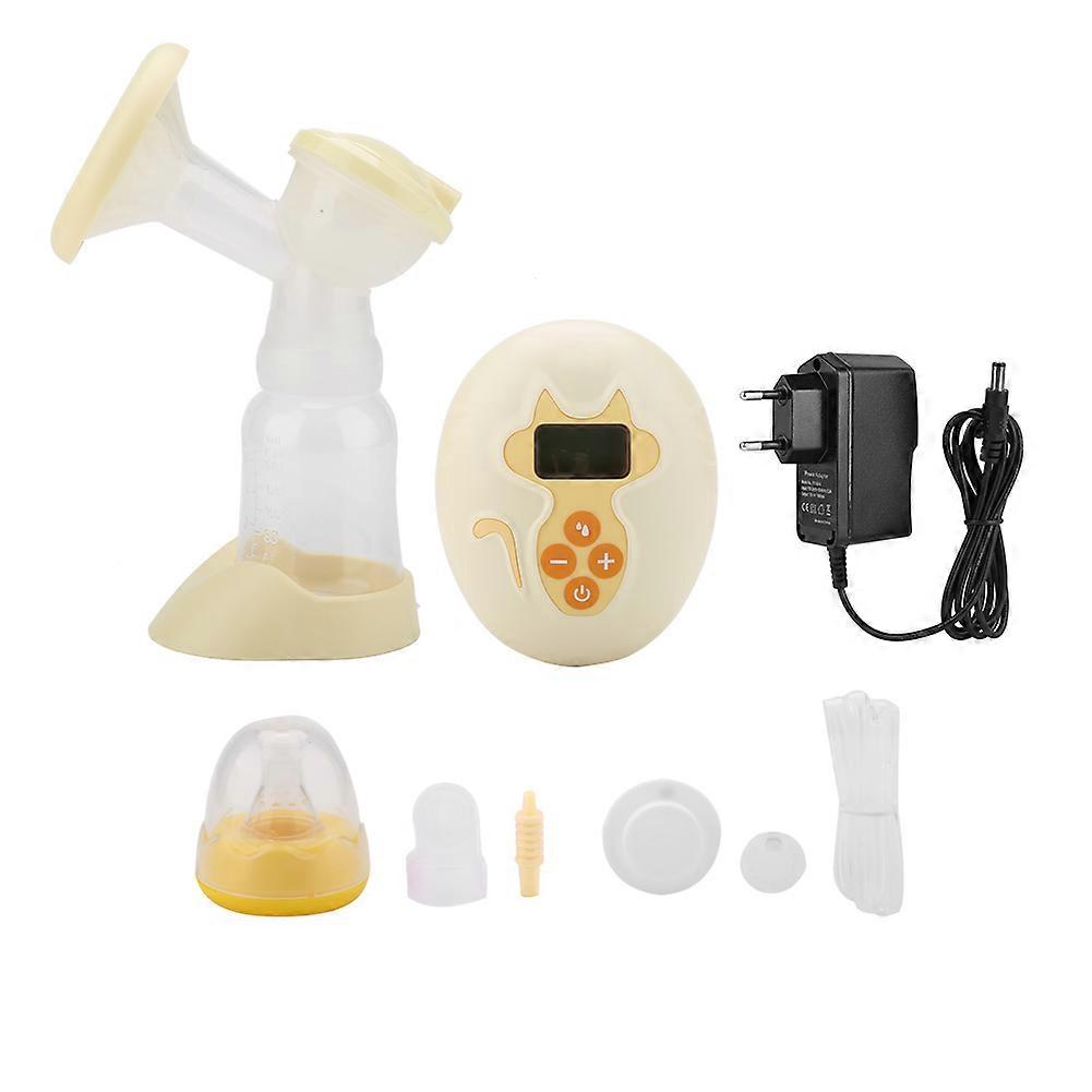 Single Electric Adjustable Suction Breast Pump Automatic Baby Breastfeeding Set  Yellow