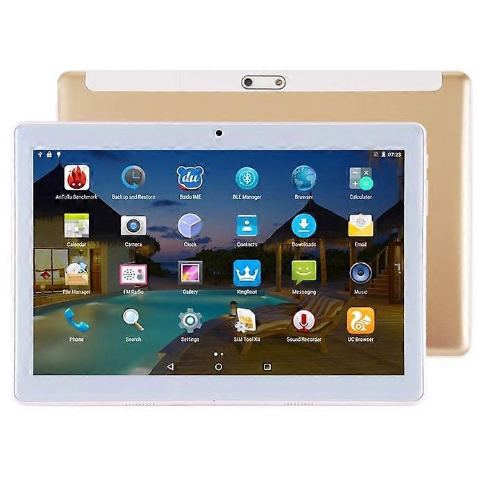 Bluetooth 4G Touch Tablet Android 7.0 Wifi Octa Core 1.3 GHz Dual Sim Gold YONIS