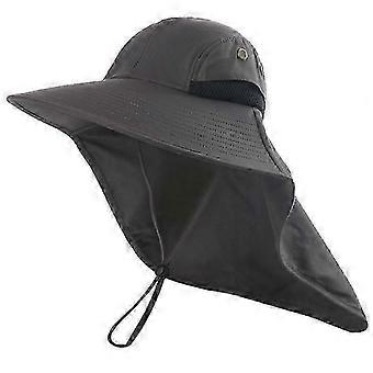Cappello da sole all'aperto Cappello da caccia protettivo anti-viola con copertura del collo (grigio scuro) SZRH A-YH
