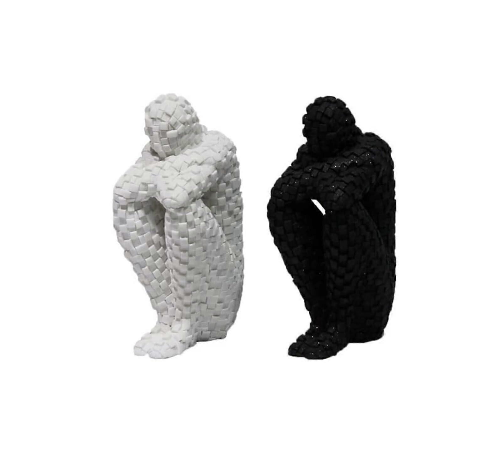Non-Slip Bookends, Modern Sandstone Book Stand, Thinker Character Design, Desktop Decoration for Home Office Use