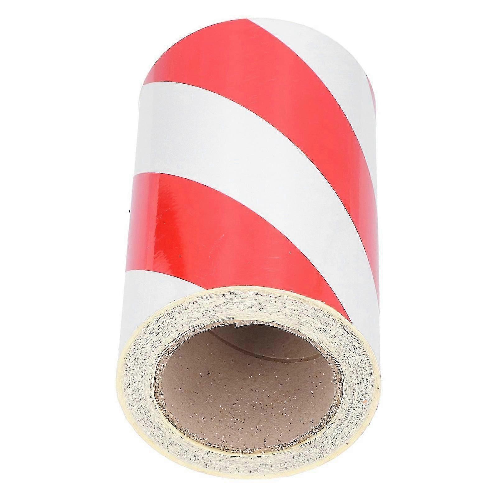 شريط تحذير عاكس باللونين الأحمر والأبيض بعرض 20 سم وطول 30 مترًا، فيلم لاصق متين لعلامات السلامة المرورية للاستخدام الصناعي والخارجي