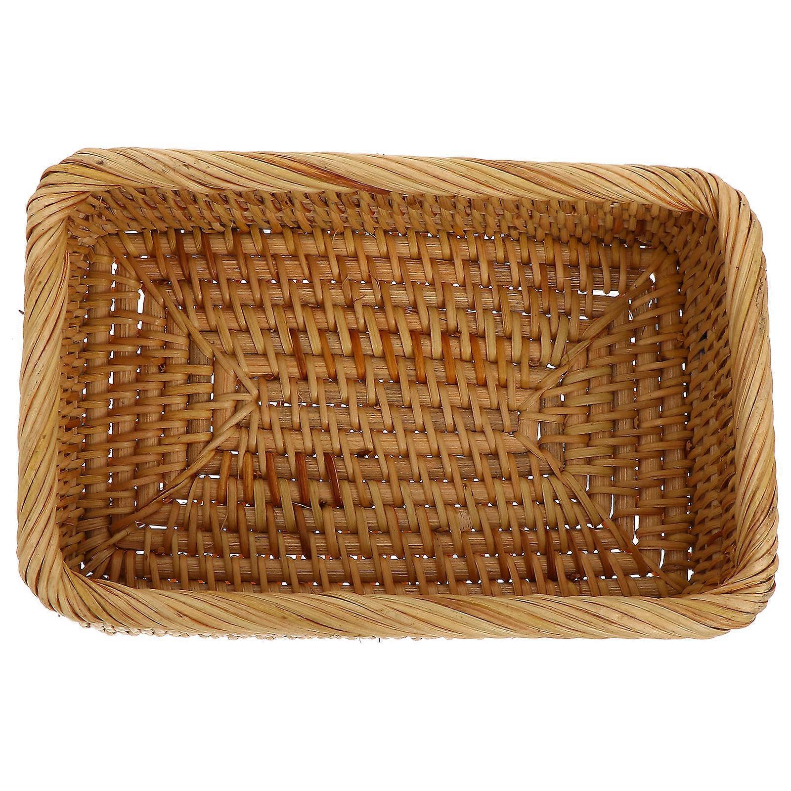 Brown Storage Basket for Snacks with 1Pcs Desktop Organizer