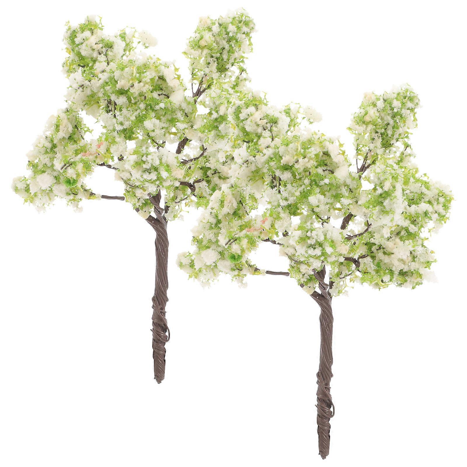 Dekorasyon İçin Küçük Ağaçlar 2 Adet Minyatür Heykel Mikro Peyzaj Süsleri Bonsai Dekorasyon İçin Çeşitli Renk