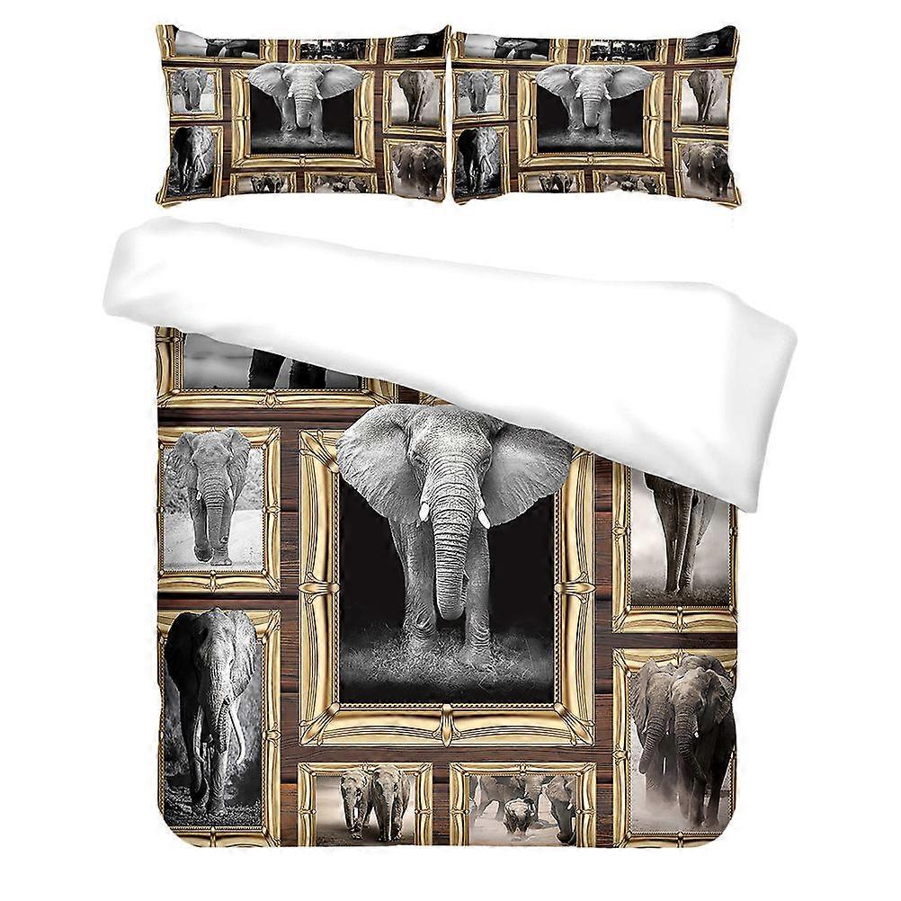 3D Printed Elephant Duvet Cover Set Bedroom Decoration Comfortable Sleep Assorted Color Easy To Clean 1 Set
