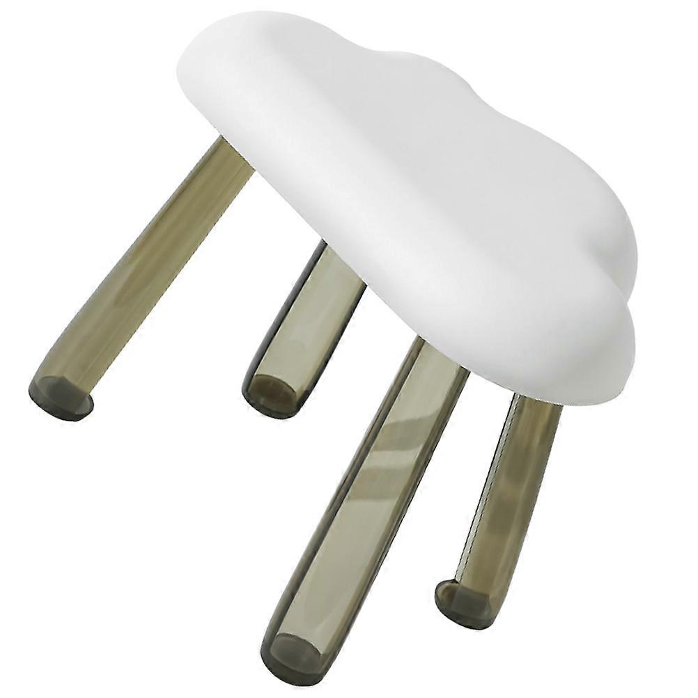 White Plastic Step Stool for Indoor Use Stable and Small Low Stool 7.5 Inches