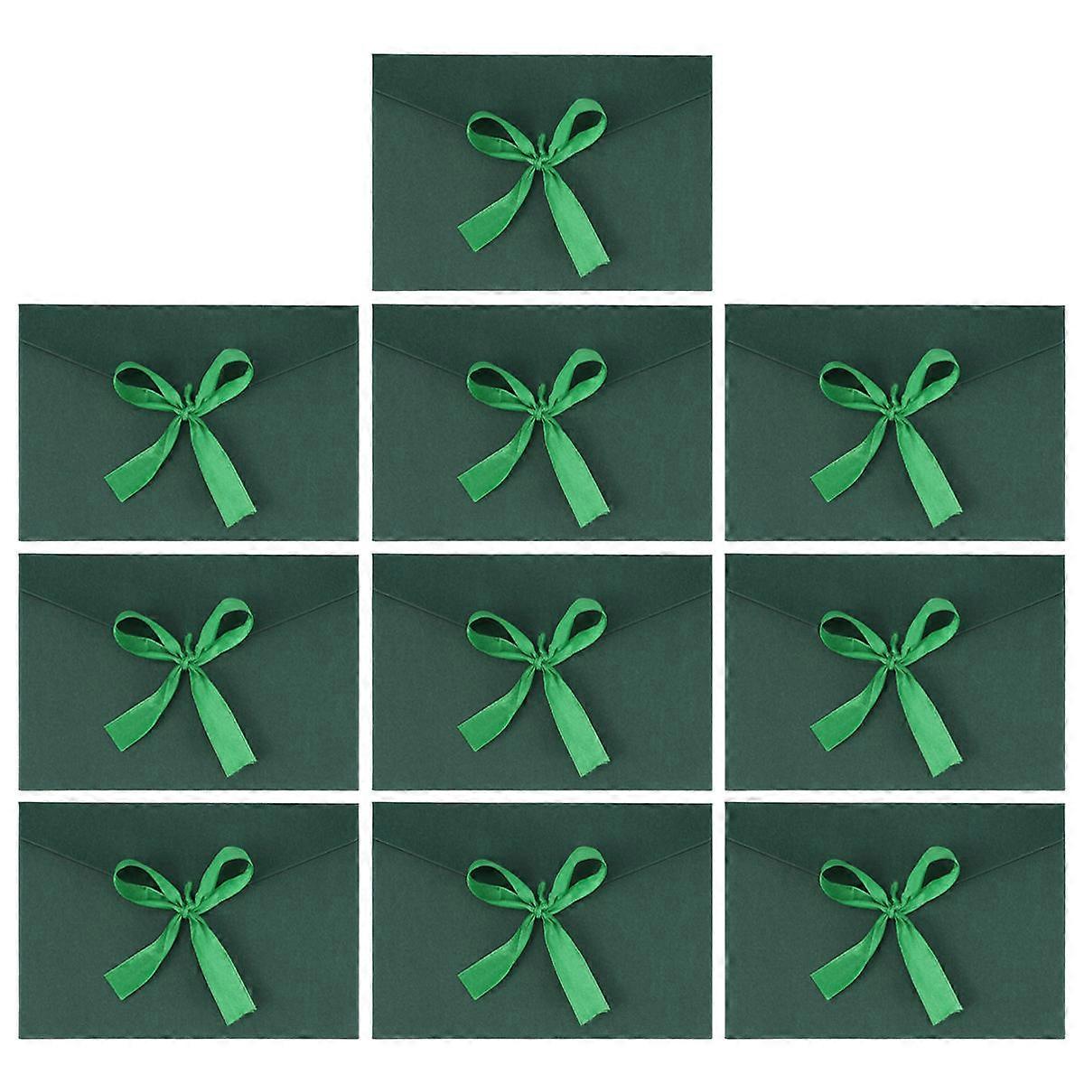 Retro Creative Bow Invitation Cards Envelopes in Kraft Paper with Green Color for Wedding and