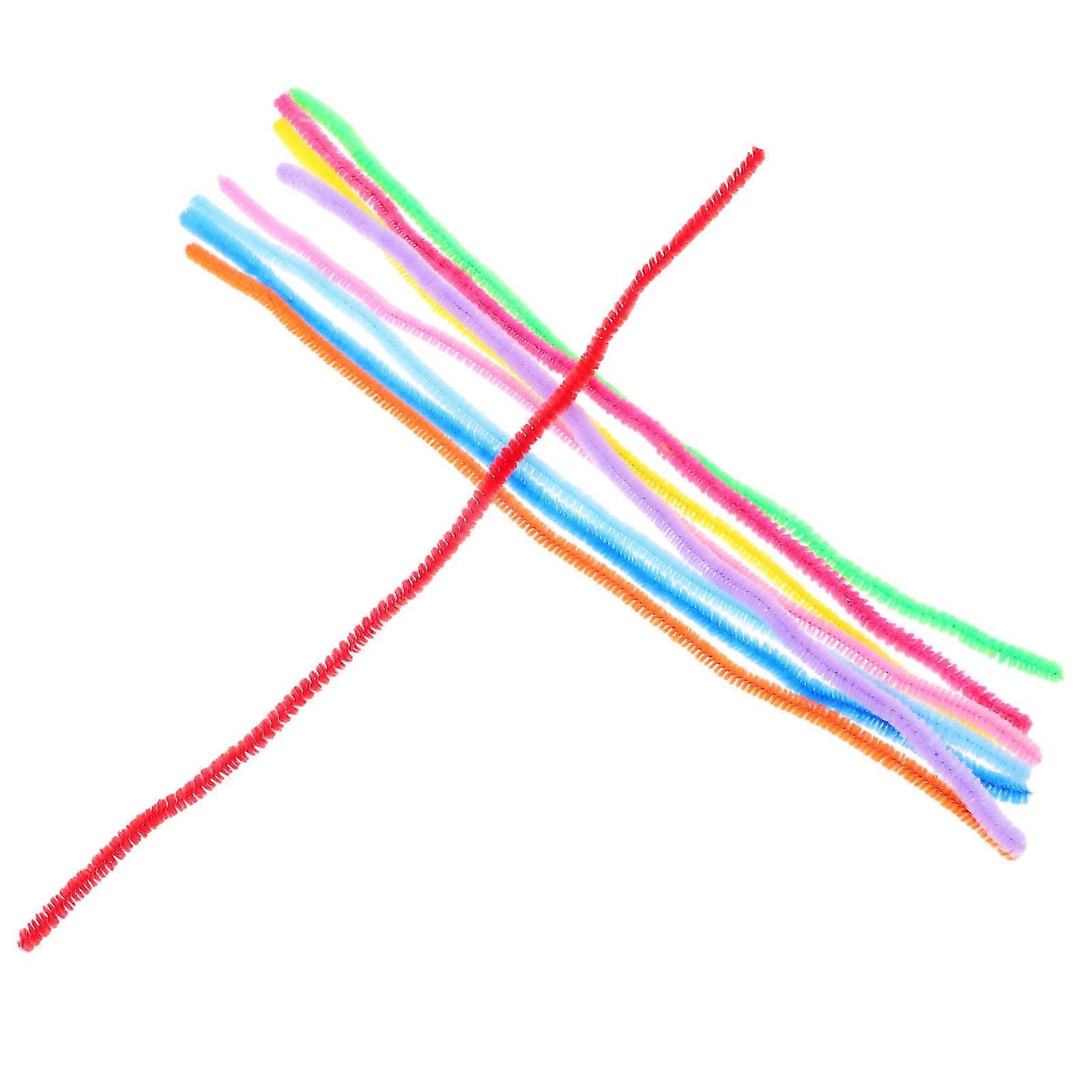 Rainbow Chenille Stems 100pcs Bulk Craft Supplies Twisted Rods for DIY Plush Decorative Pipe Cleaners Creative Handicraft Projects for Adults