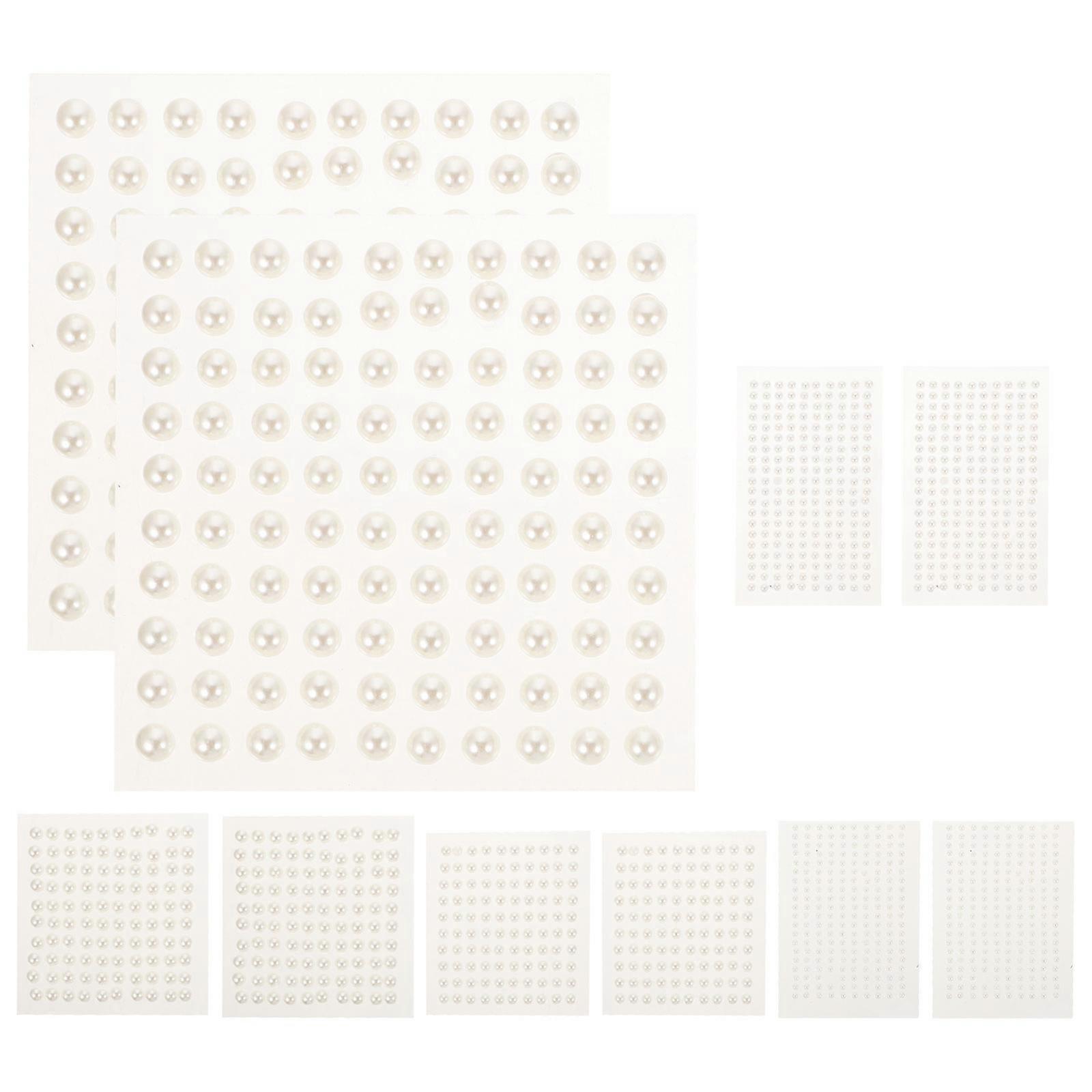 Makeup Pearl Sticker 10Pack Square Beige Self-Adhesive Pearls For Festival Makeup And Fashion Show