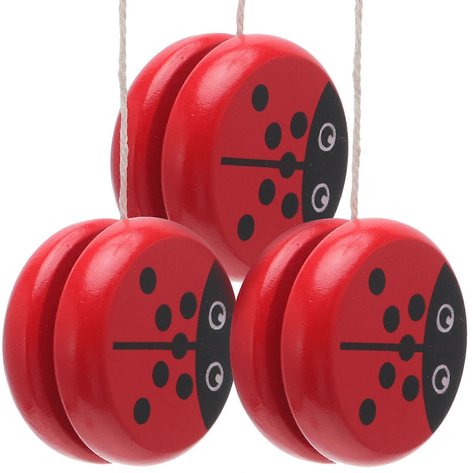 3pcs Wooden Yoyo Toys for Kids Educational Playthings Creative Thread Control Toys Beetle