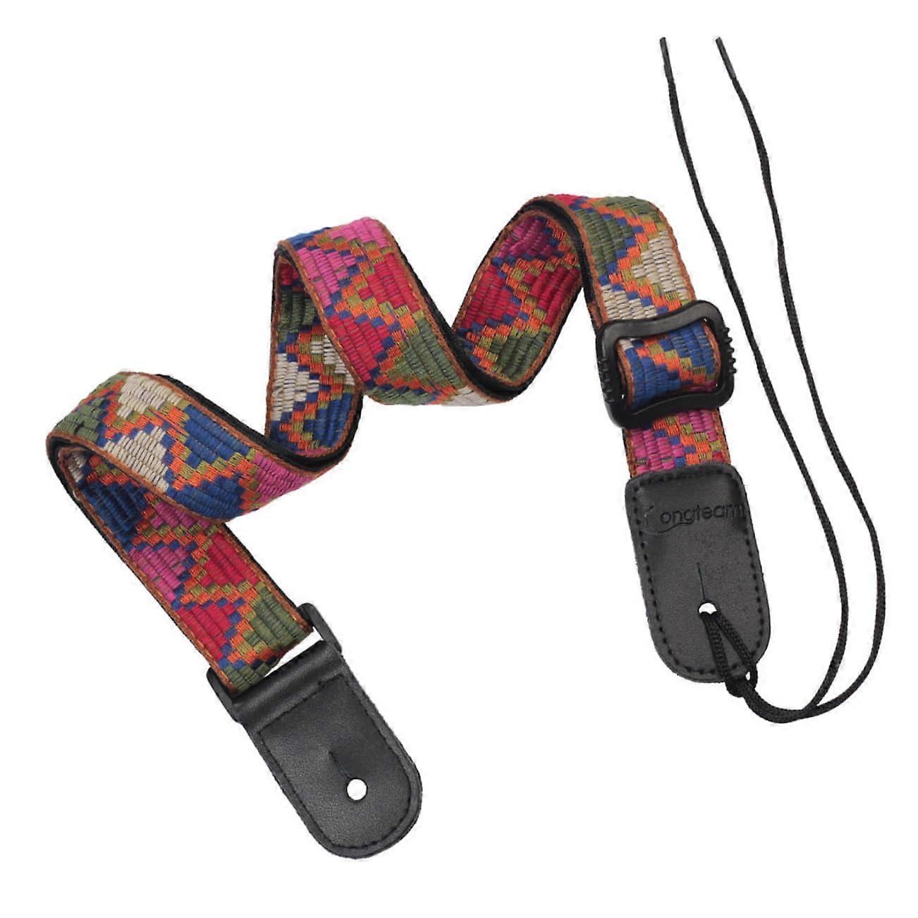 Adjustable Bohemian Style Ukulele Strap, Strong and Durable Leather Headstock, Ukulele Accessories for Musicians, Sorted Color 01