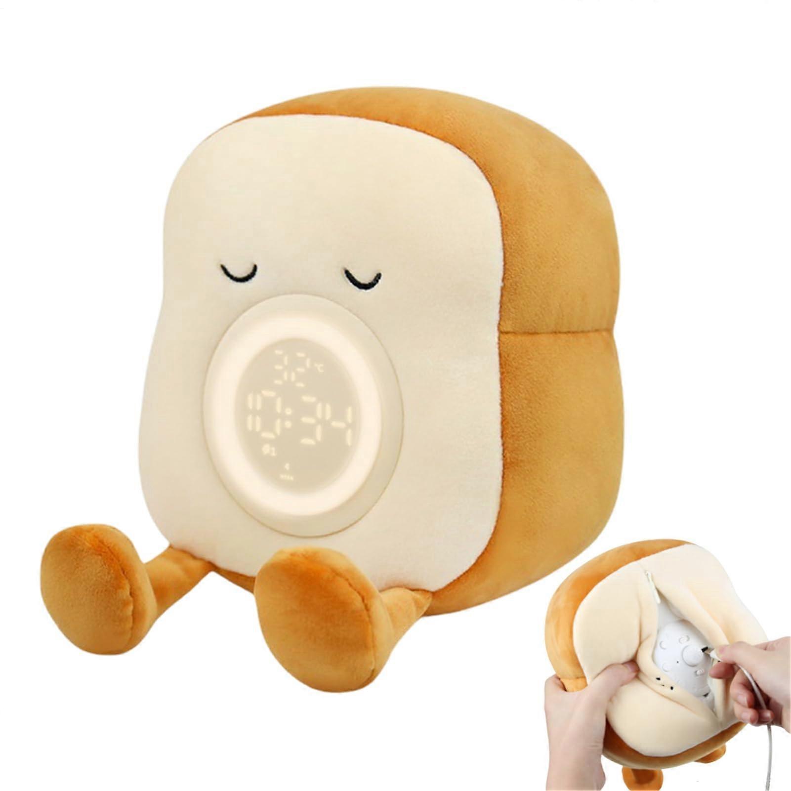 Toast Lamp Night Light With Toaster Design Desk Clock Phone Holder Rechargeable Table Lamp With Timer Dimmable Decor