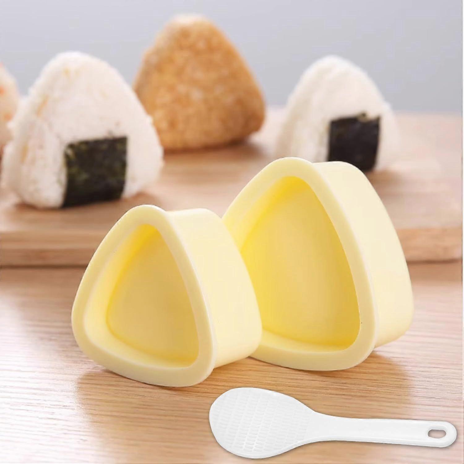 Onigiri Mold, 2 Pack Rice Ball Mold, Triangle Sushi Maker Press (Large & Small), Non Stick Sushi Rice Making Kit