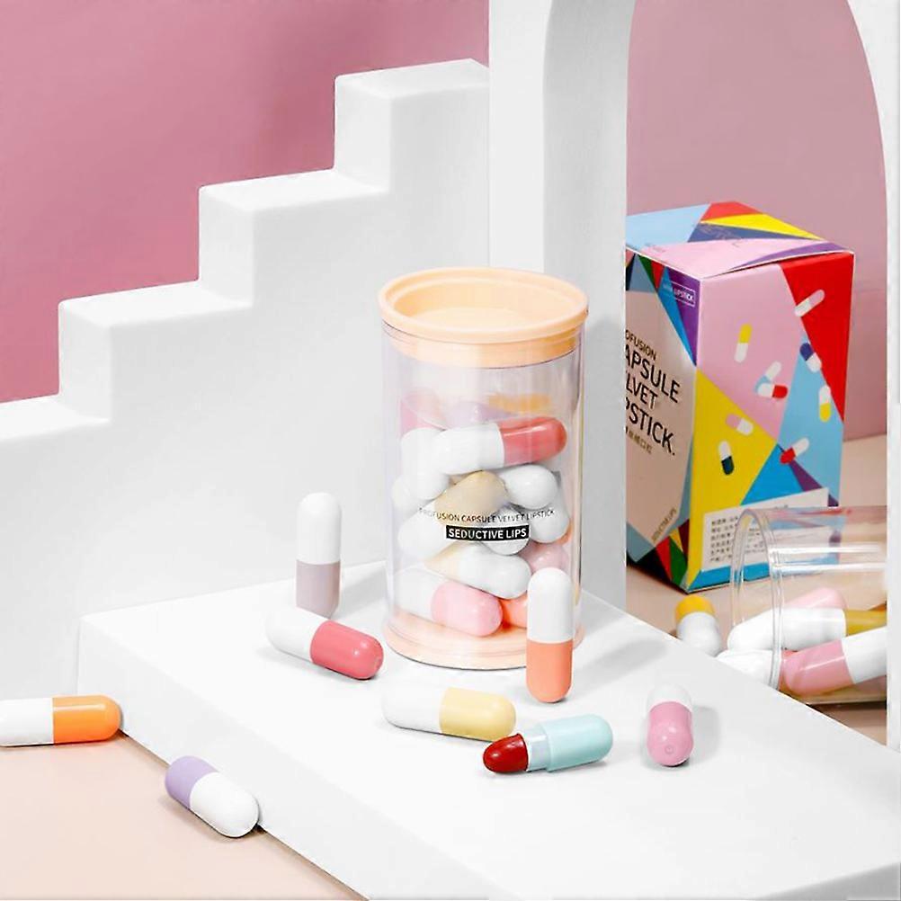 Mini kapsel leppestift sett søt matt leppestift lipgloss sett nonstick kopp langvarig vanntett leppestift sminke gave sett