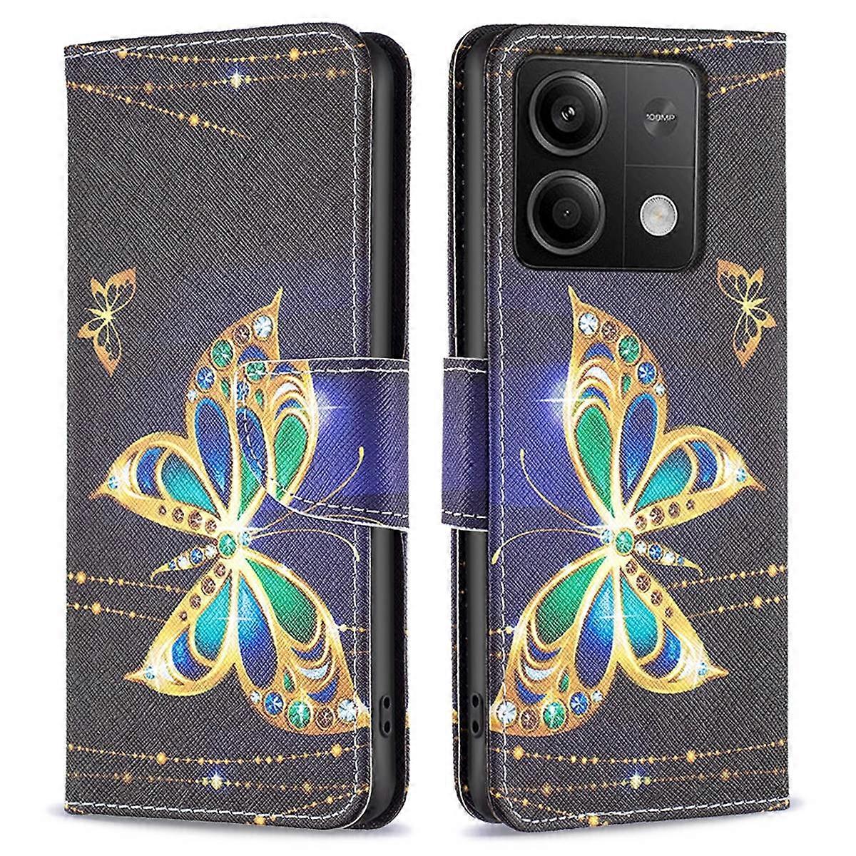 For Xiaomi Redmi Note 13 5G Phone Case Pattern Printing Wallet Leather Cover