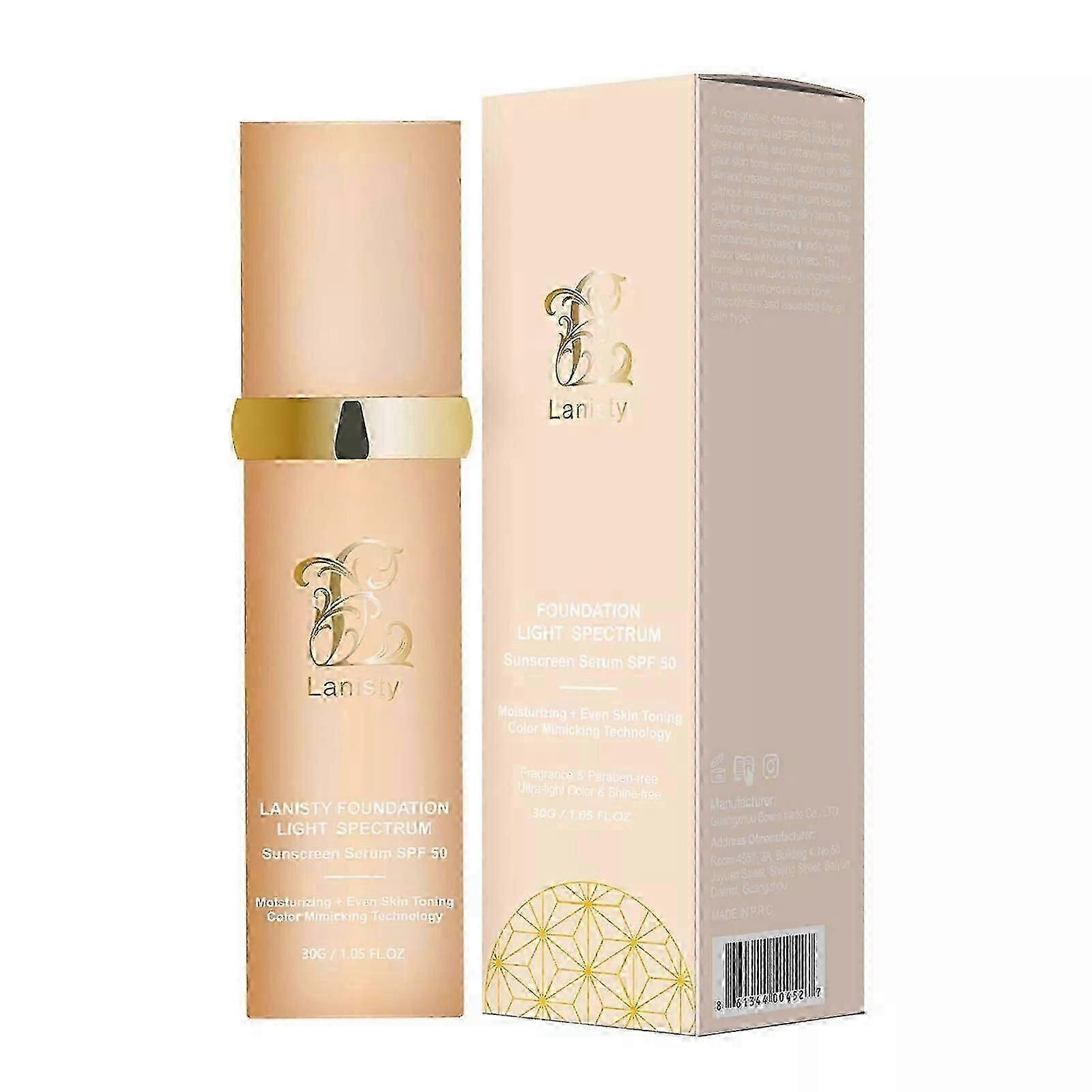 Lanisty's 4-in-1 Biomimic Foundation - Medium Coverage SPF 50 for Flawless Skin (30g)