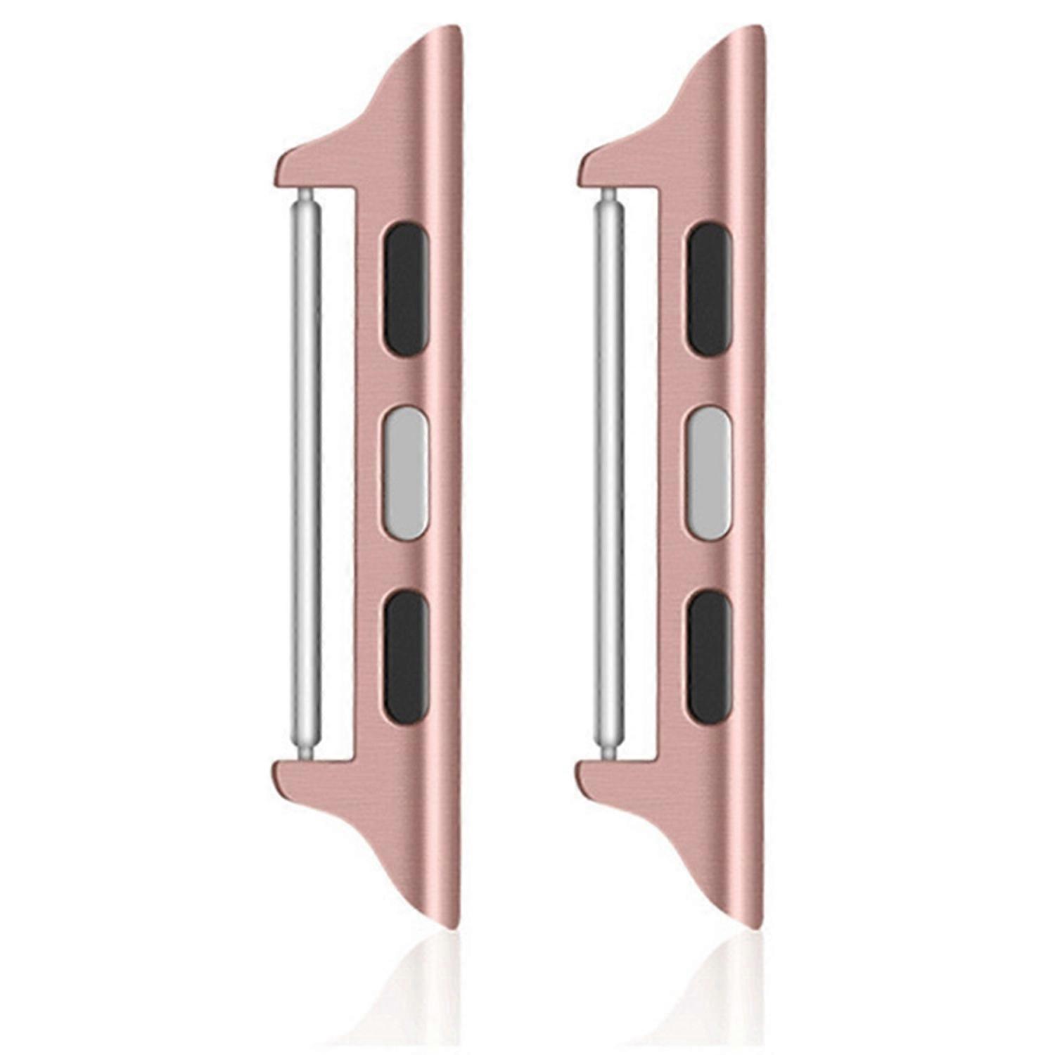 1 Pair Stainless Steel Adapter for Apple Watch Series 9 8 7 41mm 6 5 4 SE (2023) SE (2022) SE 40mm 3