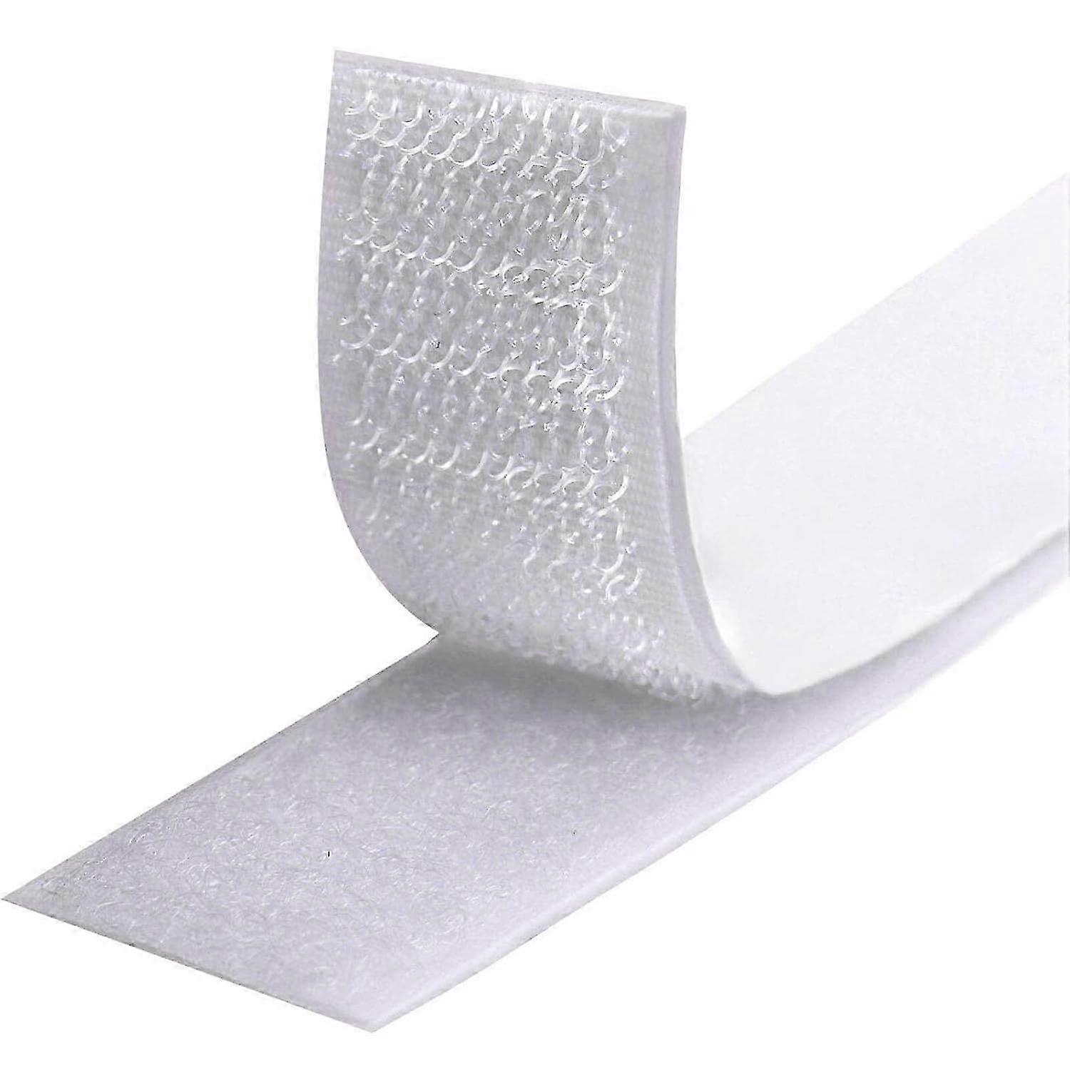 25m x 2cm Heavy Duty Double Sided Hook and Loop Tape for Picture Frame Mounting (White)