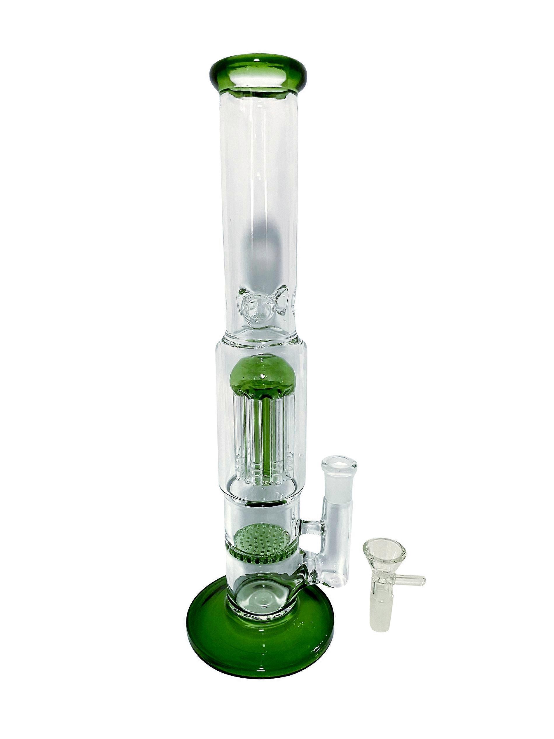 Glass Water Smoking Pipe 12in Height Percolator Pipes Honeycomb Disk Bong With Arm Tree Perc Vase