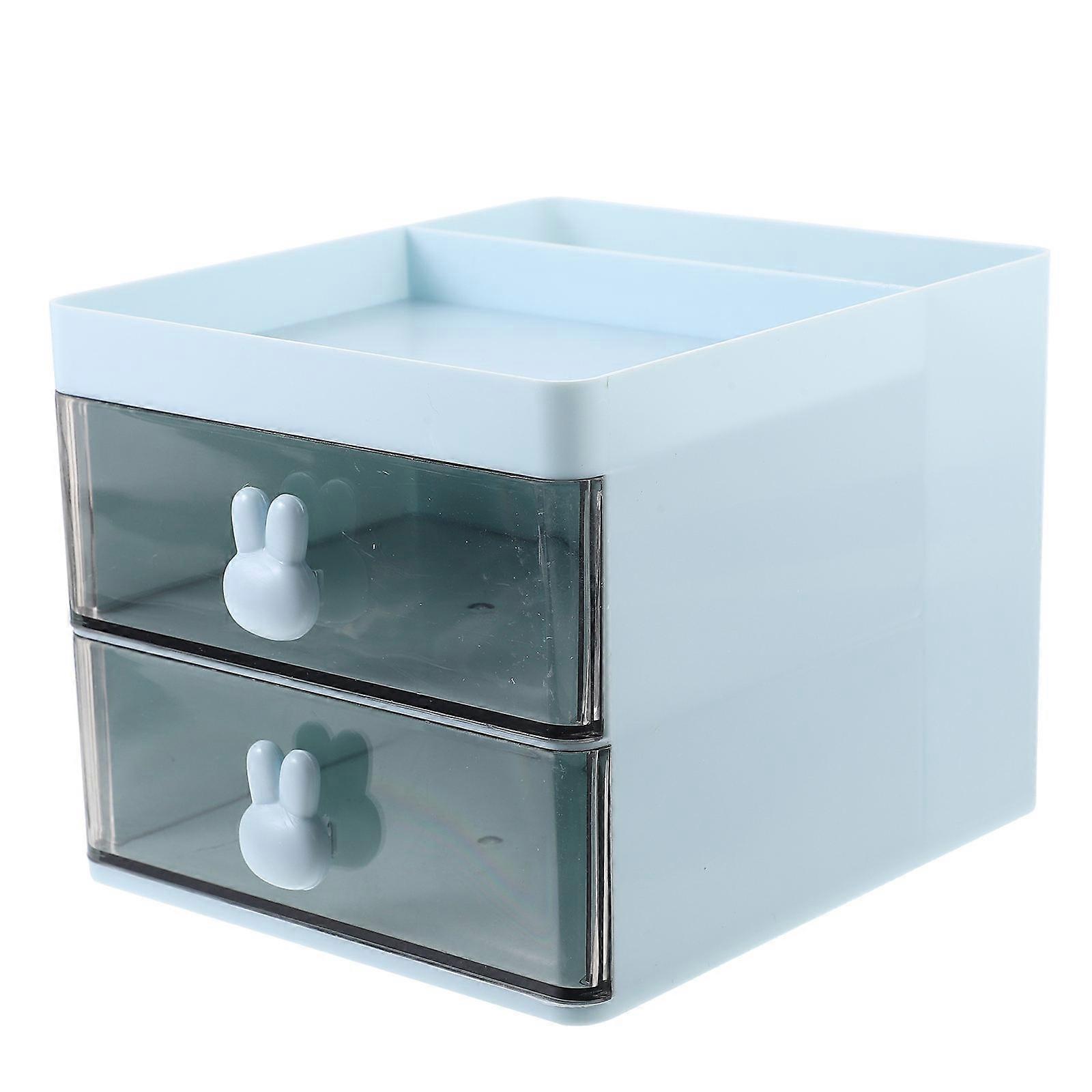 Drawer Organizer Office Desk Organizer Multi-Layer Plastic Blue for Sundries Student Dormitory Storage 1 Set
