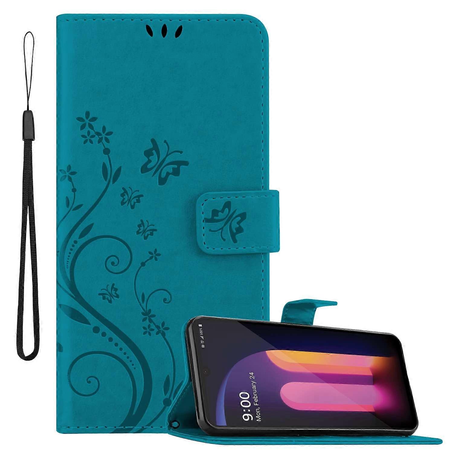 LG V60 ThinQ Schutzhülle Hülle - mit Blumenmuster und Kartenfach