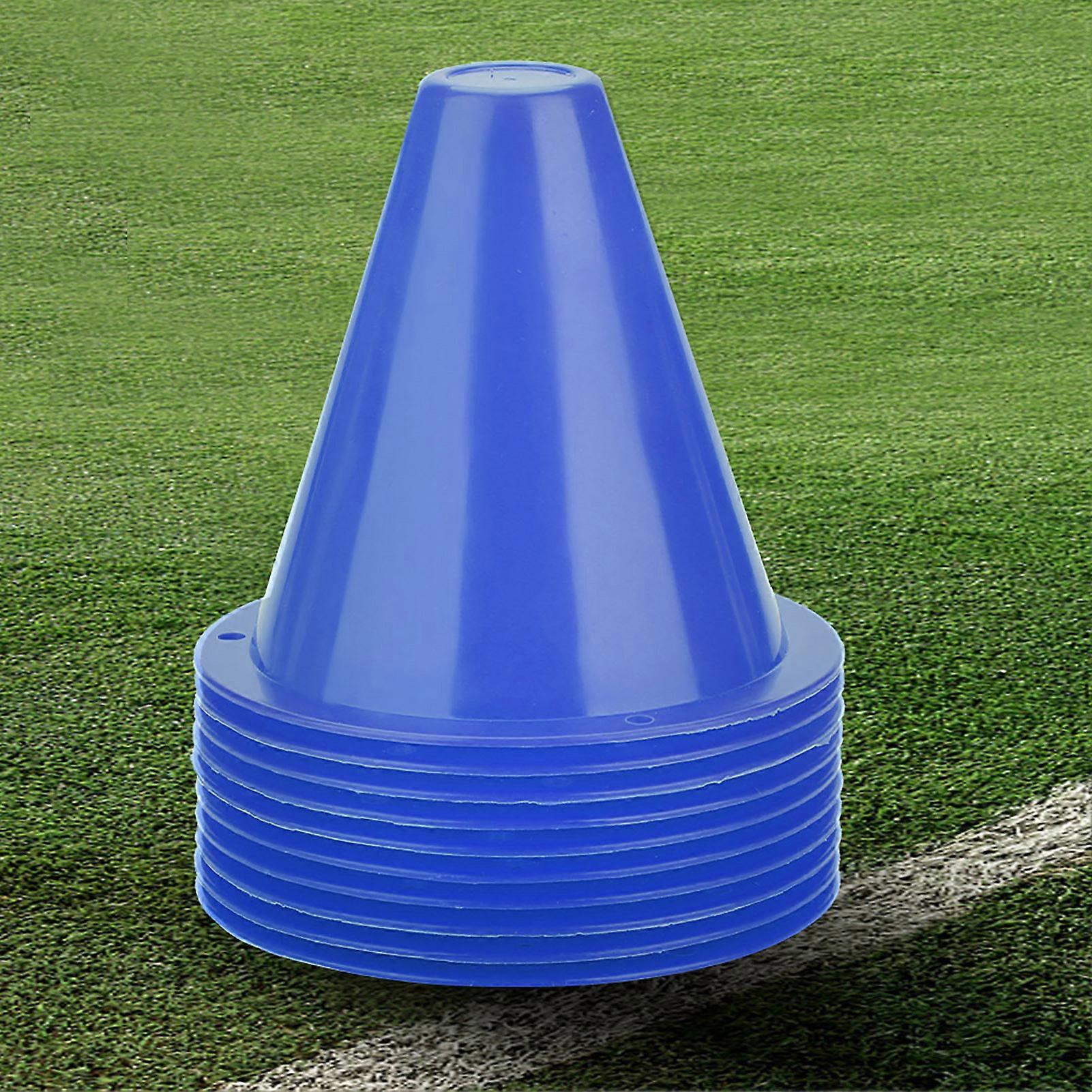 10pcs Blue Soccer Training Cones 8.5x8.5cm Plastic Markers
