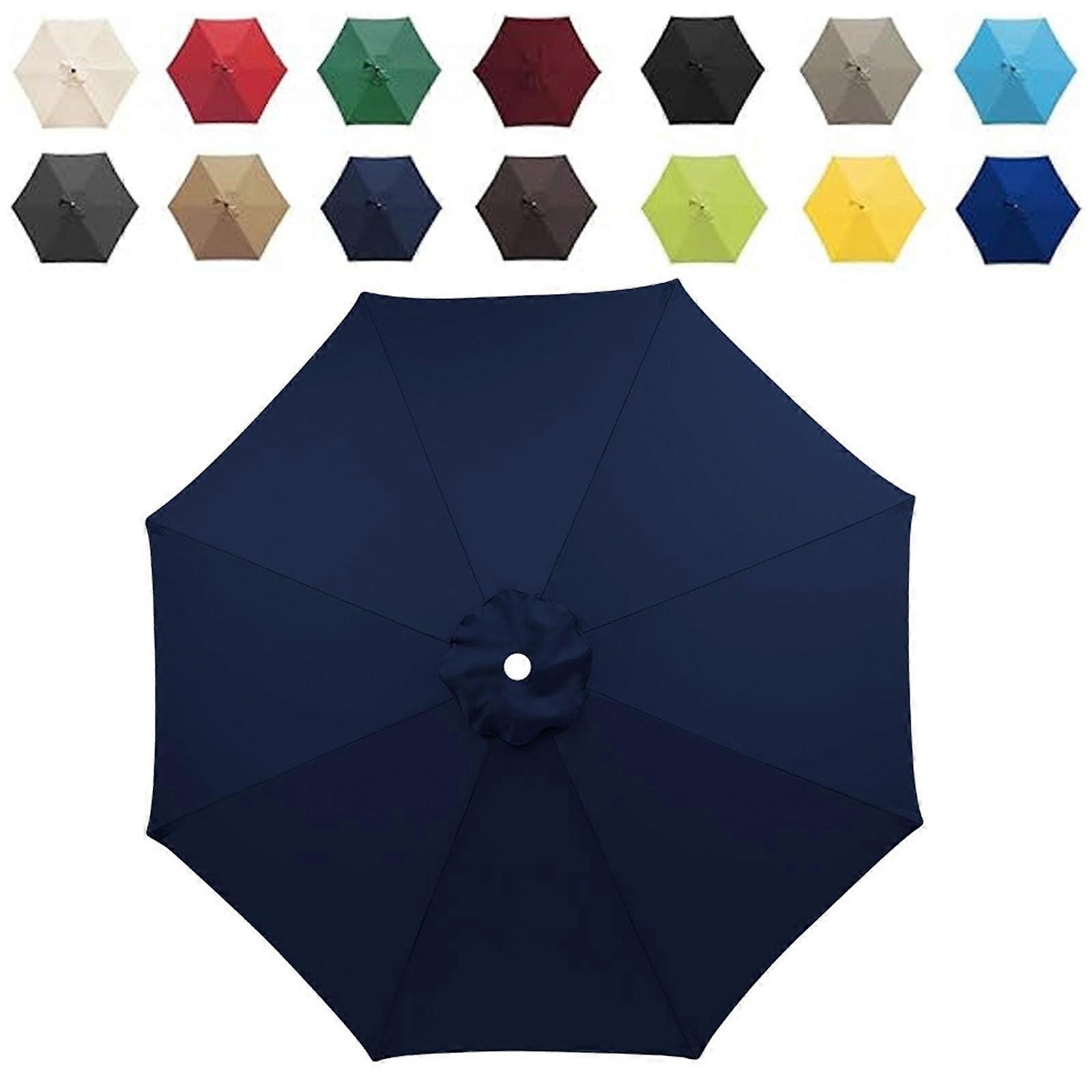 2.32.7M Replacement Parasol Canopy, Navy Blue 8ribs:2.3M/7.5ft