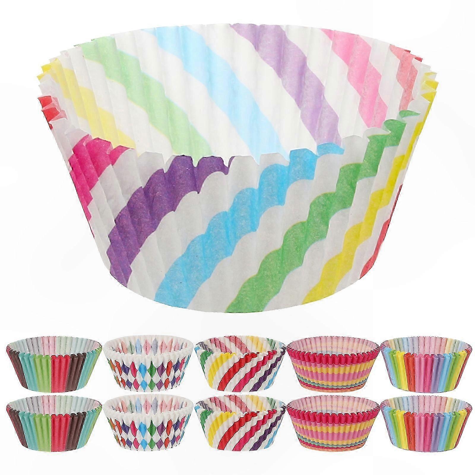 Rainbow Muffin Baking Cups Paper Liners for Cupcakes