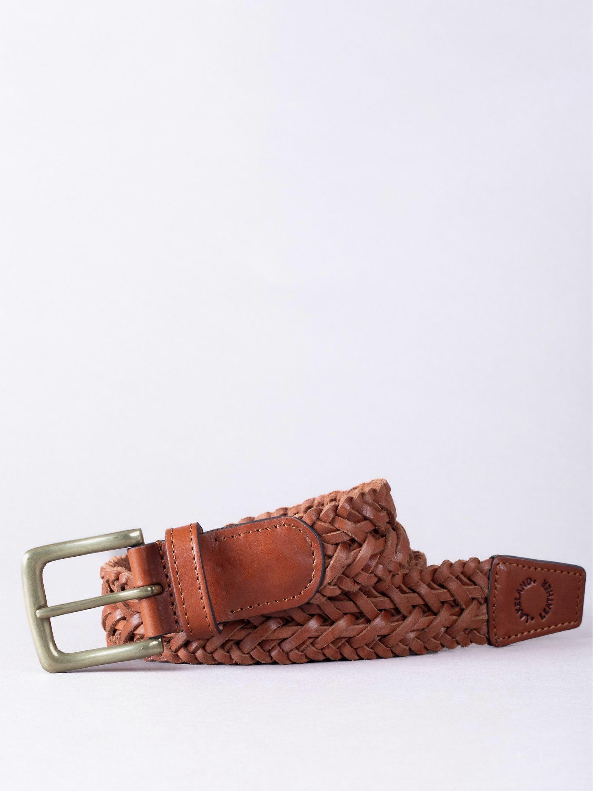 Howbeck Leather Braided Belt in Tan