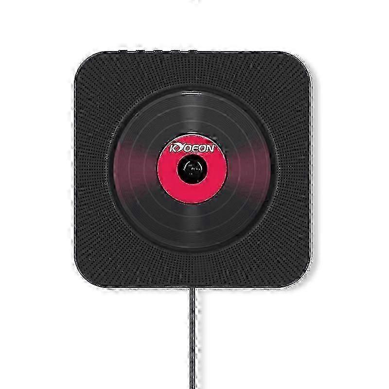 Portable CD Player with Wall-mounted Bluetooth High Fidelity Loudspeaker, Home Audio Loudspeaker with Remote Control(Black)