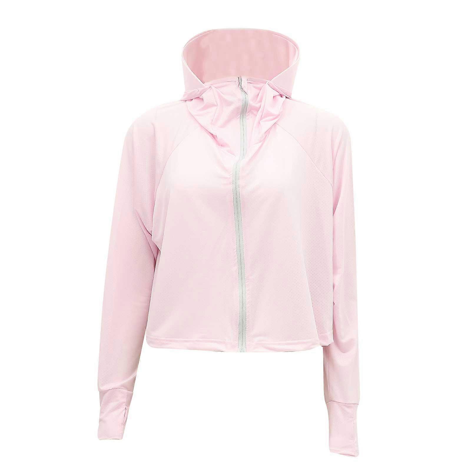 Pink Sunscreen Cape with AntiUV and Hat Made of Durable Polyester for Summer Riding
