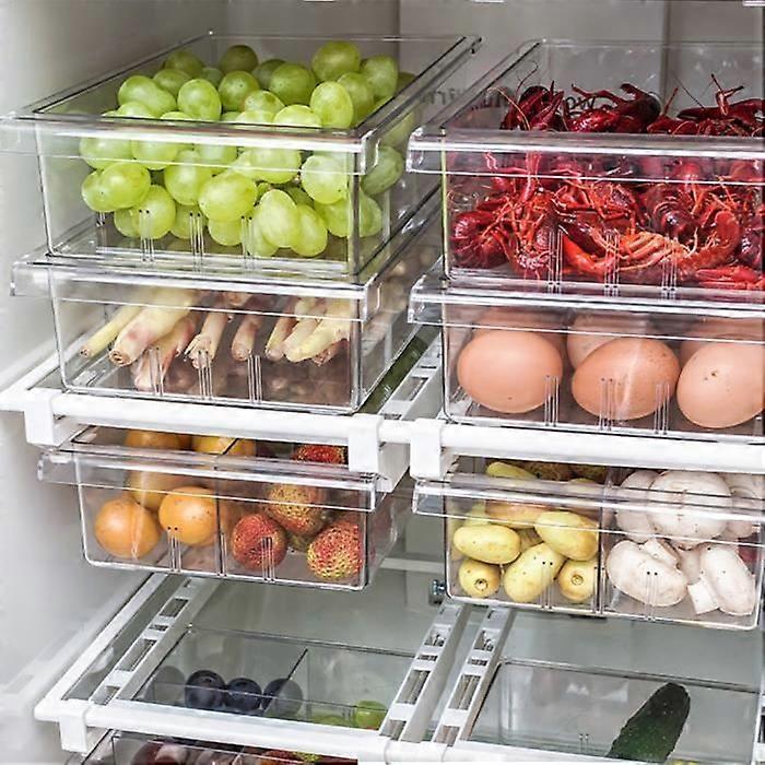 8 compartments - Transparent refrigerator storage box, refrigerator storage box
