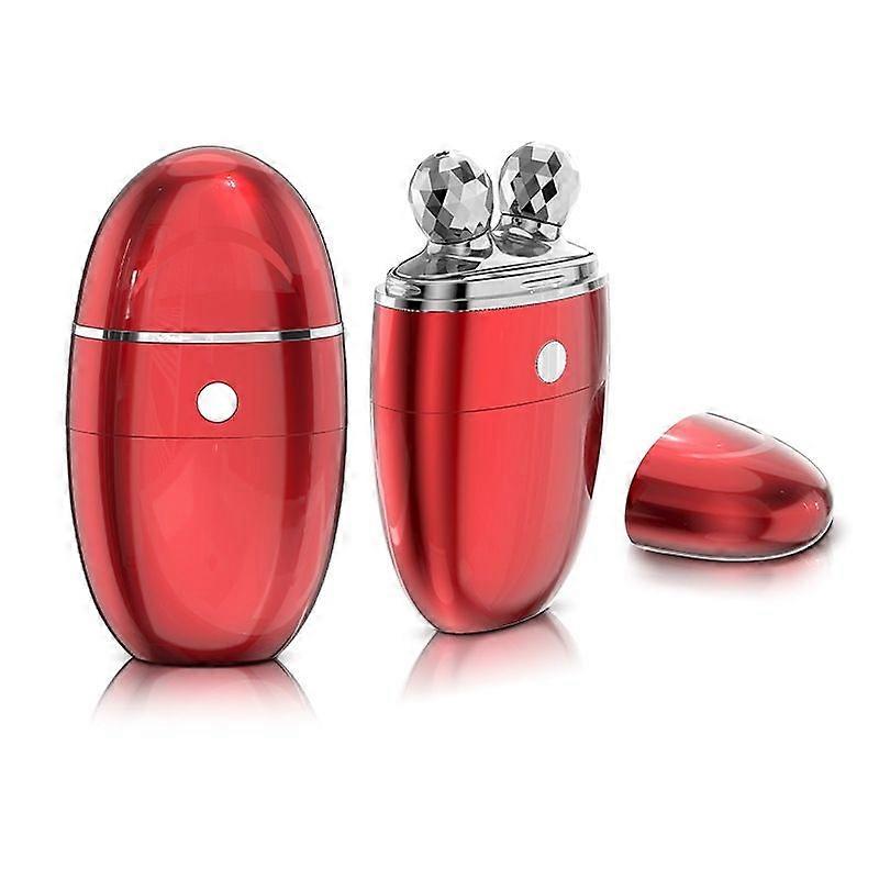 Facial wrinkle removal instrument Y-shaped 3D roller lifting and tightening micro-current swelling reduction (red)