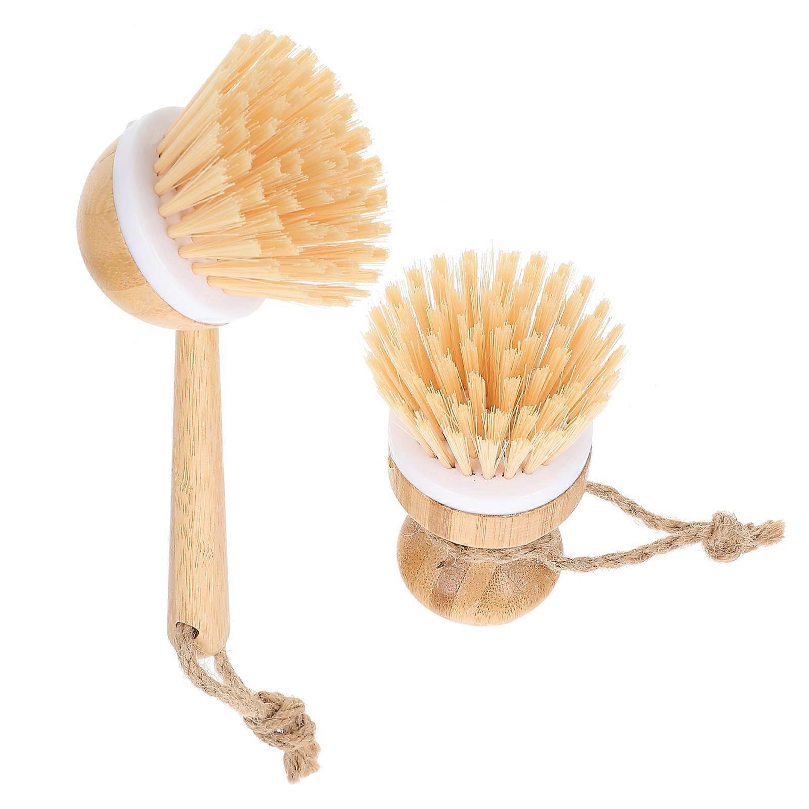 Wok Brush Household Pot Brush for Cleaning 2Pcs Multi-Function Dish Scrubbers