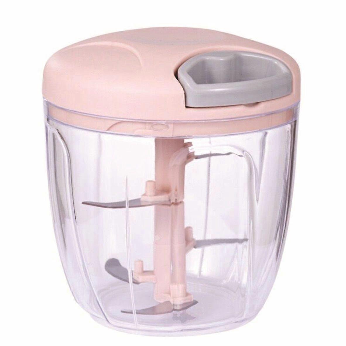 900 ml Onion Chopper Manual Onion Chopper Manual Drawstring Design Transparent for Cutting Onions, Garlic, Fruit and Vegetables(Pink)