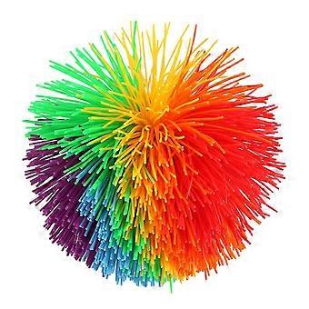 Large Rainbow Monkey Stringy Ball Silicone Bouncing Fluffy- Jugging Ball 1pc