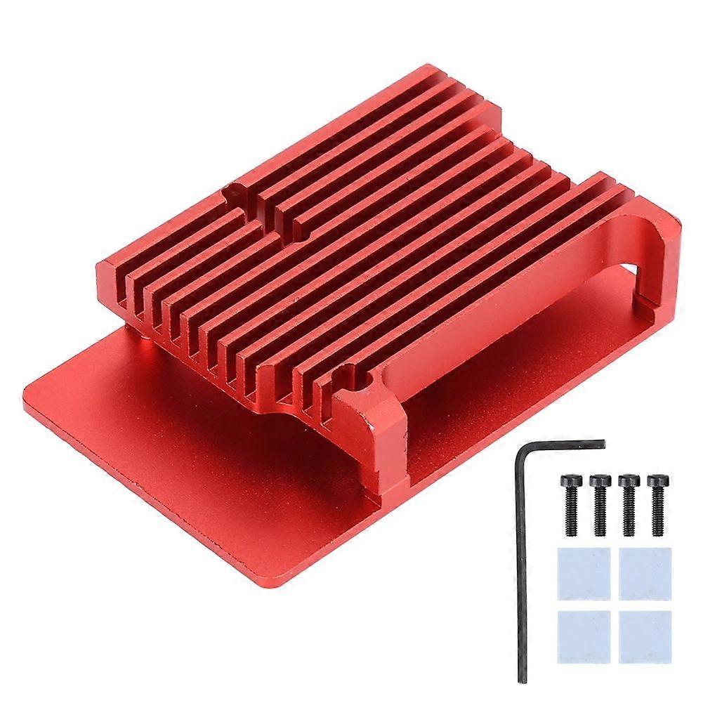 For Raspberry Pi 4 b Case Protective Box CNC Aluminum Alloy Case Cover Red Enclosure
