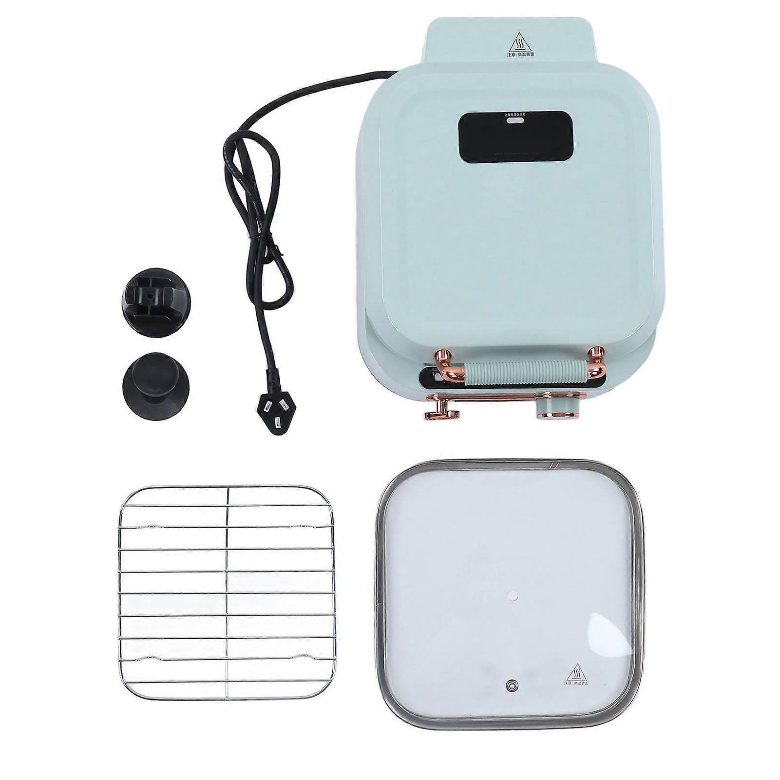 Electric Indoor Grill Fruit Green Double Side Heating 70mm Depth 3L 1800W Electric Griddler Adjustable Temperature