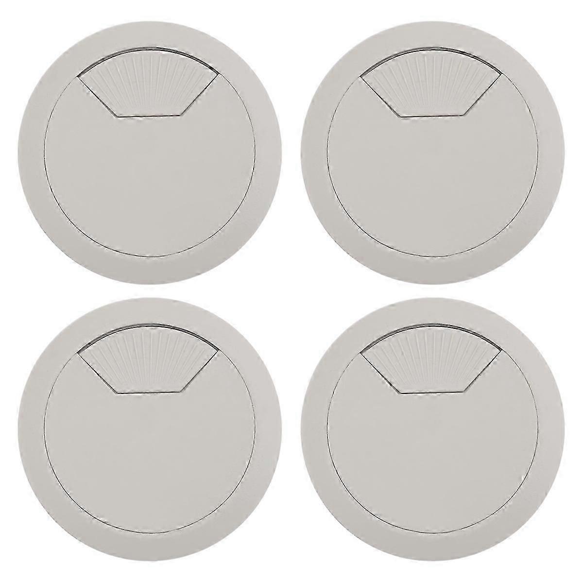 4 Pcs 53mm Drill Hole Plastic Home Computer Desk Cable Cord Grommets