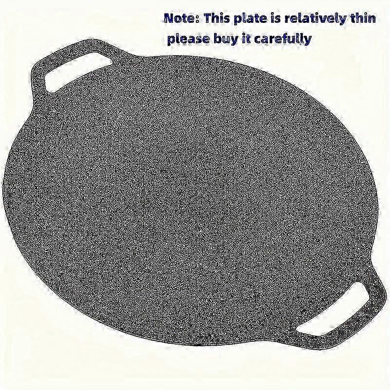 1pc Cast Iron Roti Tawa, Double Handled Crepe Pan for Dosa & Tortillas, Nonstick BBQ Griddle with Handle