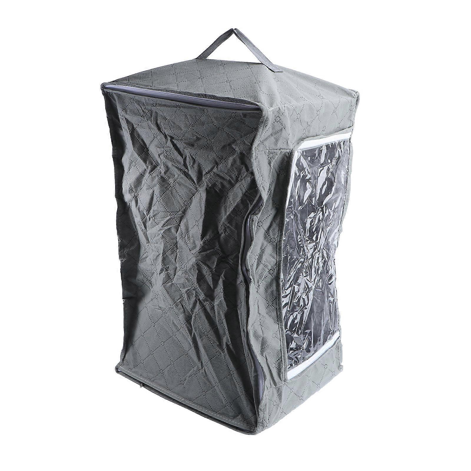 Grey Bamboo Charcoal Foldable Clothes Storage Bag with Transparent Window 69L