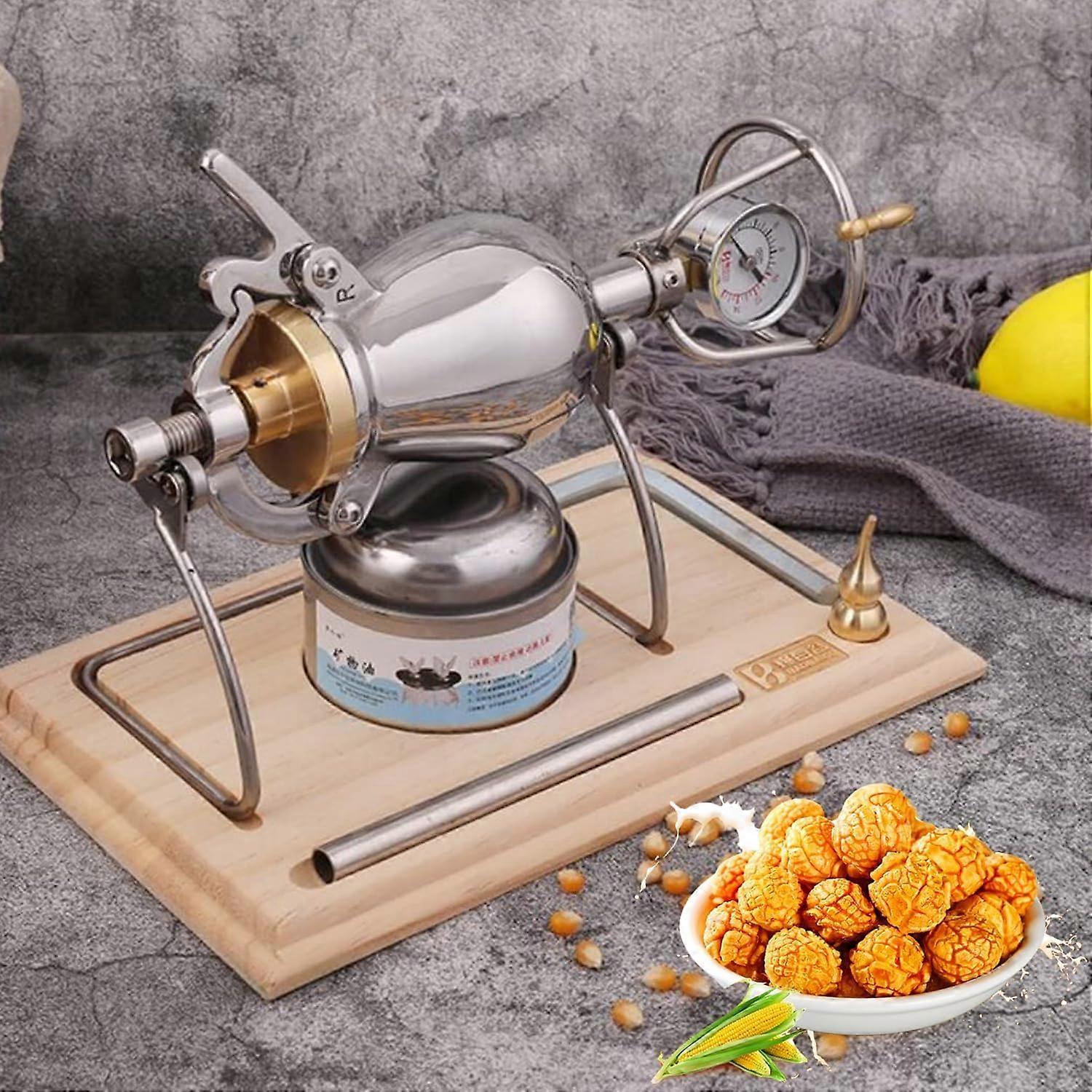 Popcorn Machine Manual Popcorn Maker Stainless Steel 520ml Capacity Chinese Traditional Design Popcorn Popper