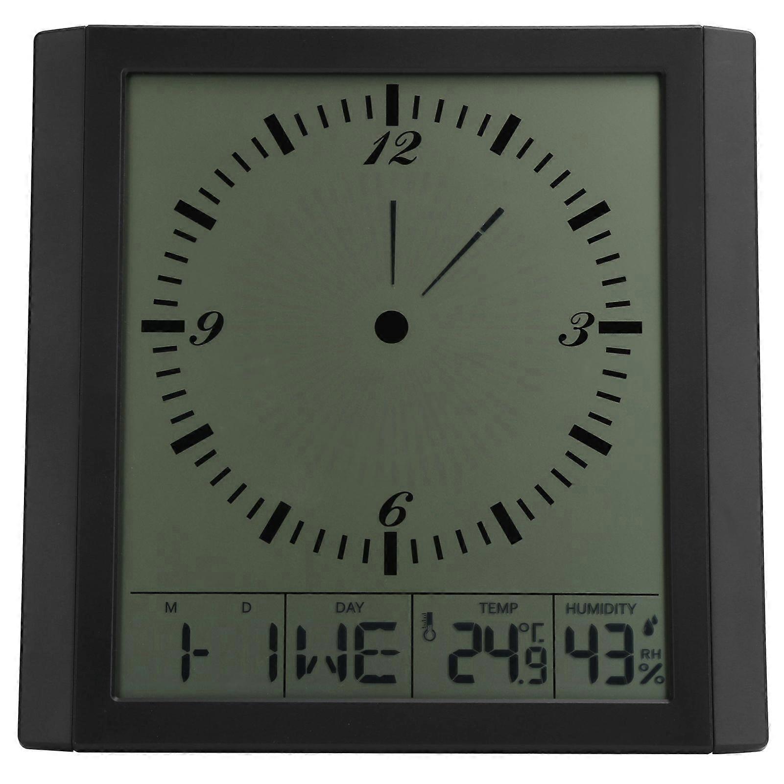 Digital Wall Clock Multi Function Large Screen Alarm Clock with Temperature Humidity Display