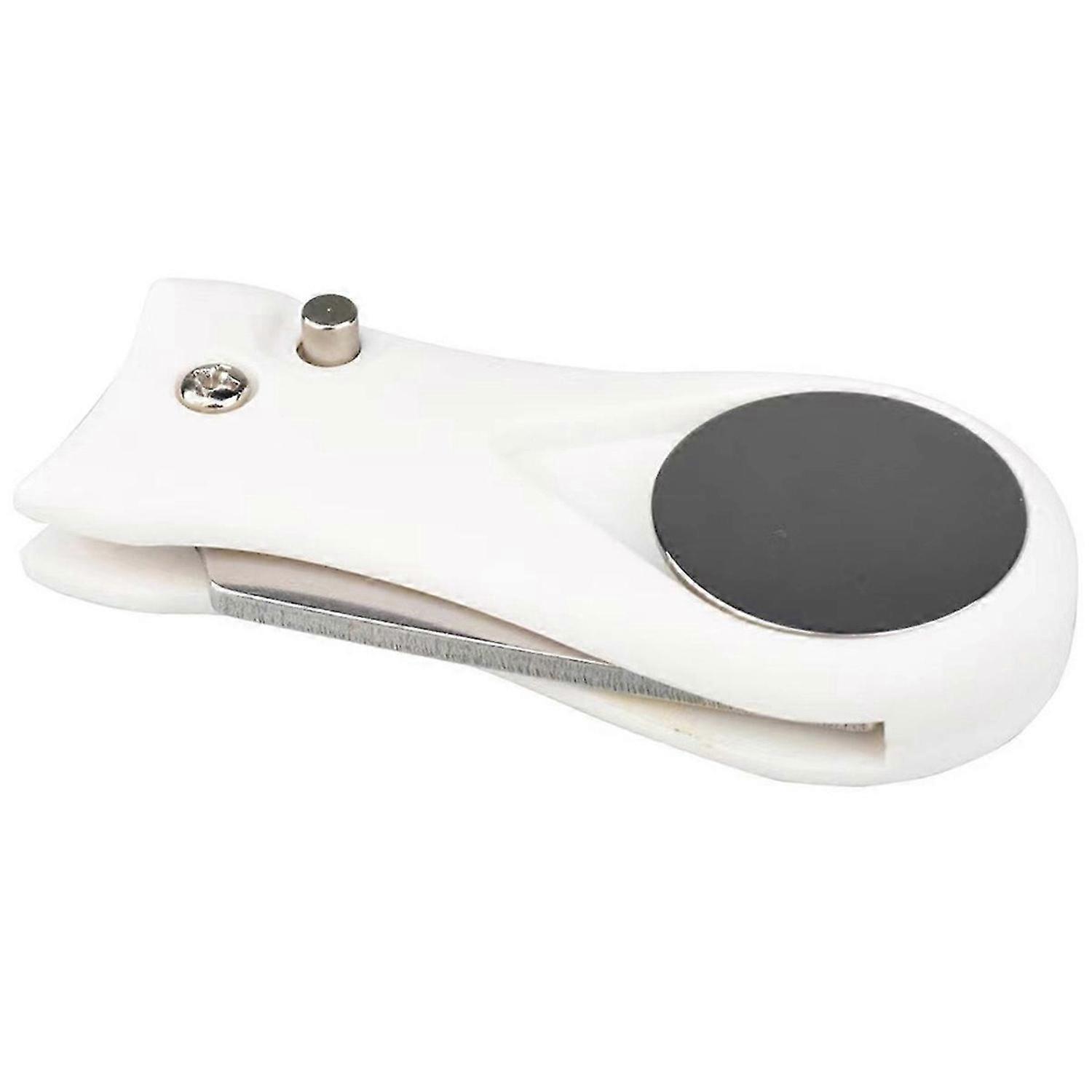 White Golf Turf Tool with Magnetic Golf Ball Markers